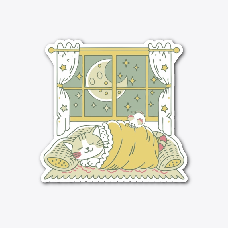 SLEEPING CAT STICKER