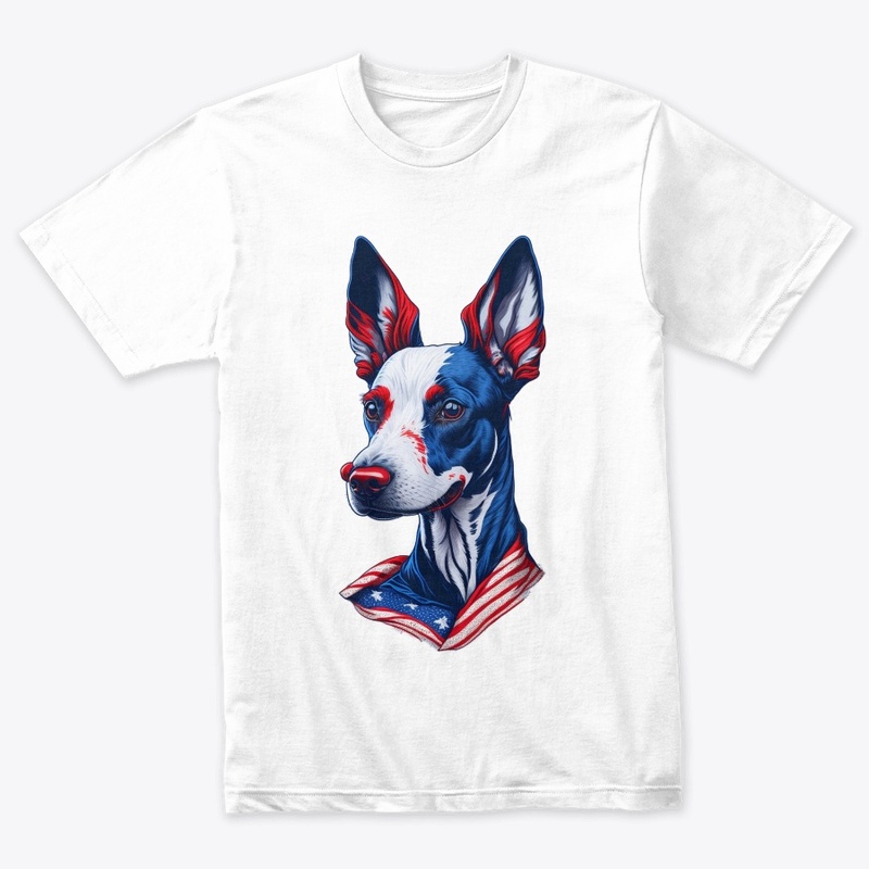 Hairless Terrier Dog American Flag