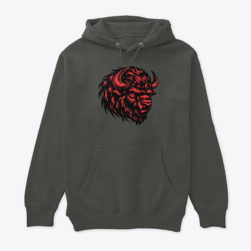 Angry Bison Head Design