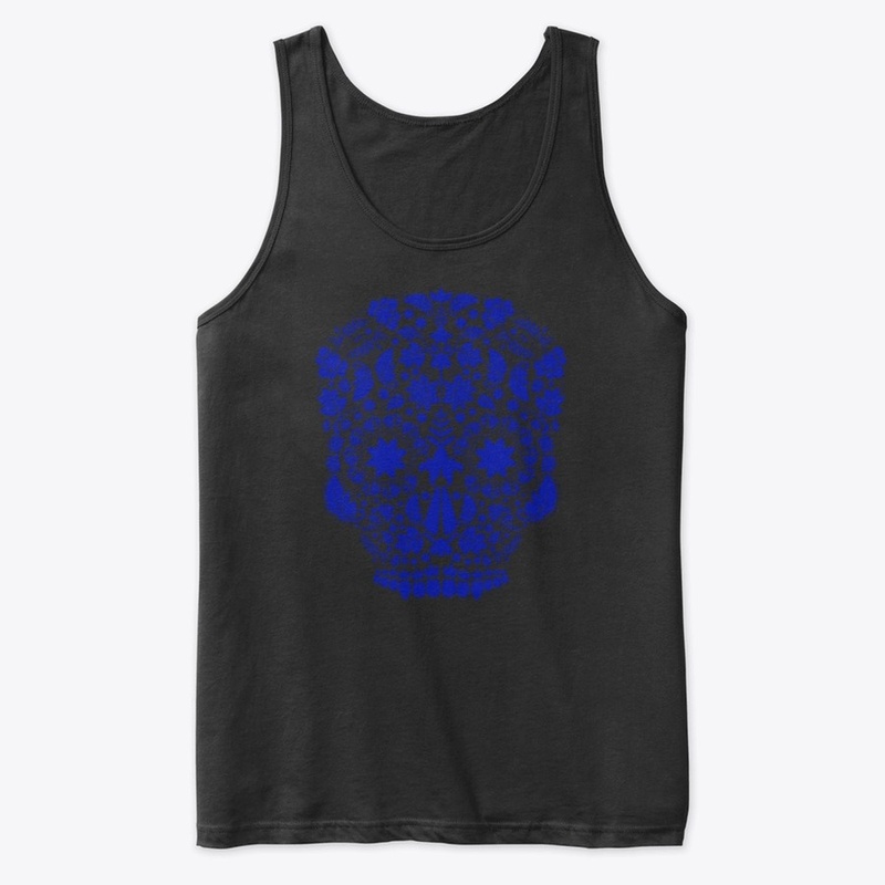 Blue Floral Sugar Skull