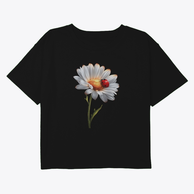 White Daisy & Ladybug