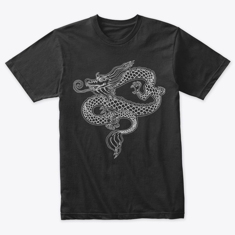 Dragon white outline design