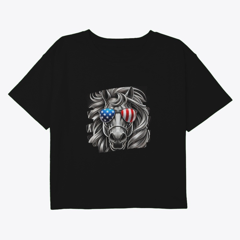 Lion Art with American Flag Sunglasses