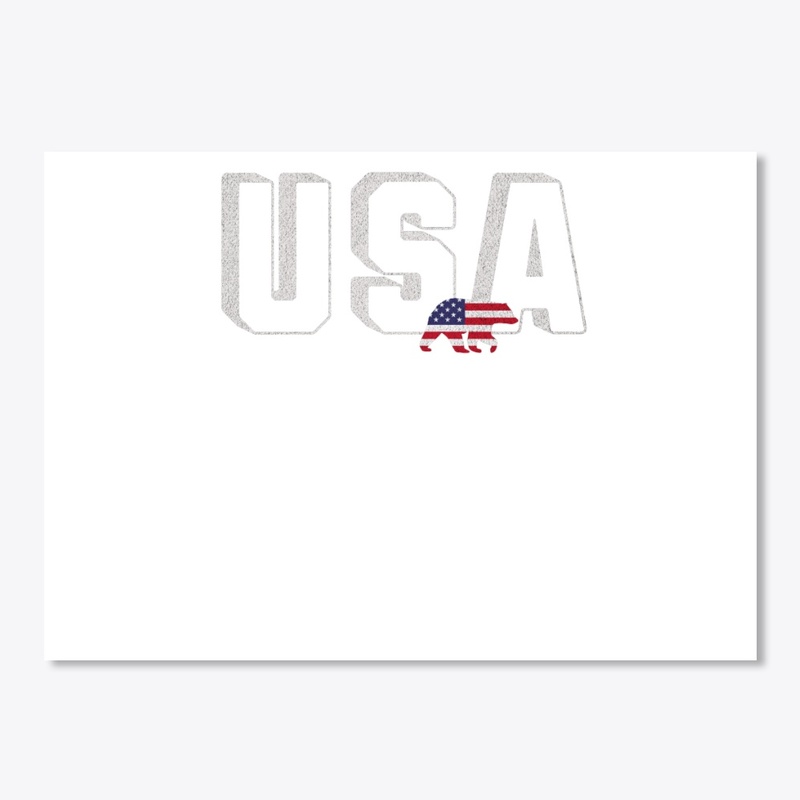 USA Bear in American Flag 4th of July