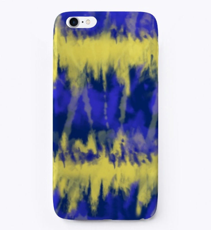 BLUE-GOLD TIE-DYE IPHONE CASE