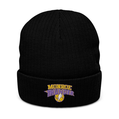 Thunder Hats (Ribbed Beanie) Black áo T-Shirt Embroidery Front