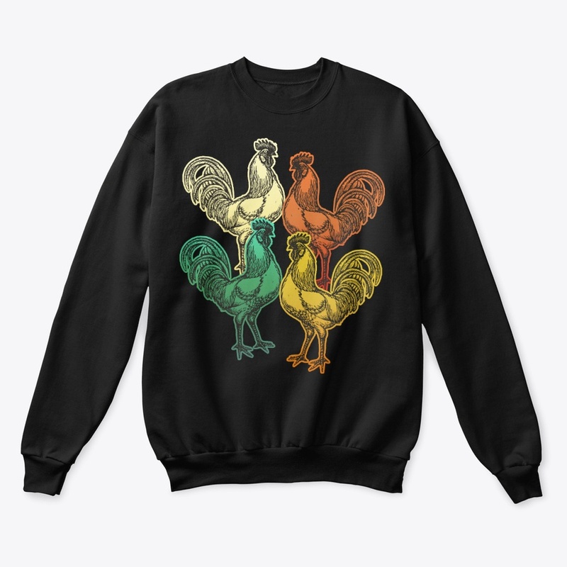 Vintage Retro Rooster For Animal Lover