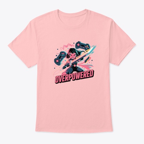 Overpowered Pale Pink T-Shirt Front