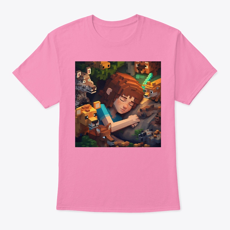T-shirt (girl sleeping with animals)
