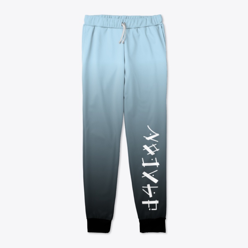 "Dragon" Pale Blue Ombré Joggers