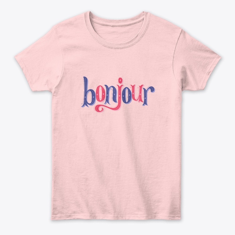 Simple minimal design saying Bonjour