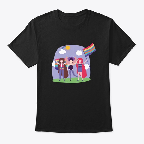 Lesbian Agenda Black T-Shirt Front