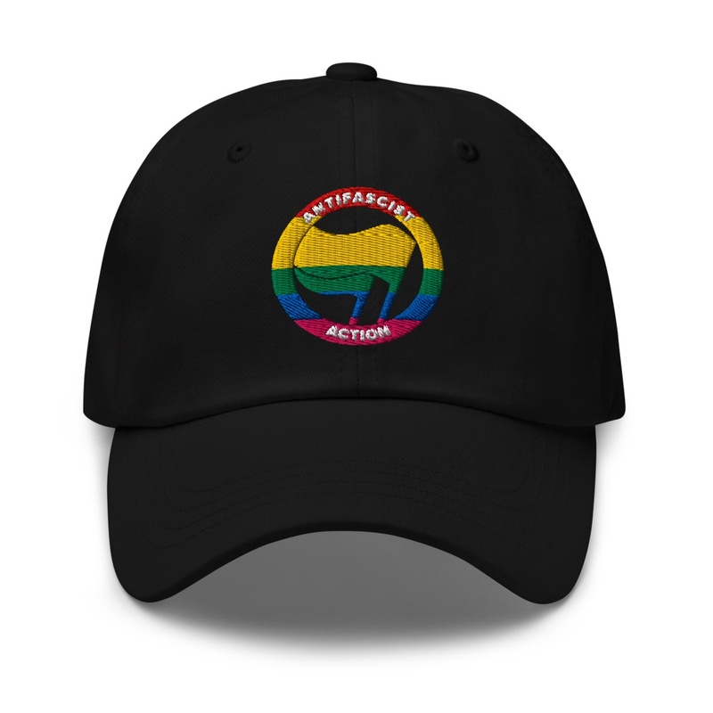 Antifa Logo LGBT Flag Embroidered Cap