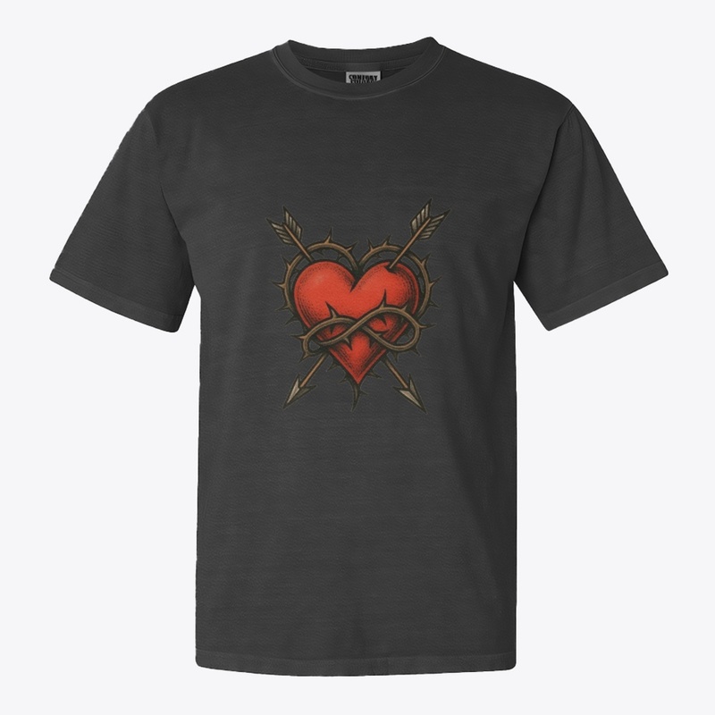 Old School Heart & Thorns Tattoo