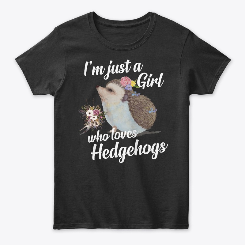 Girl Loves Hedgehogs Watercolor Style