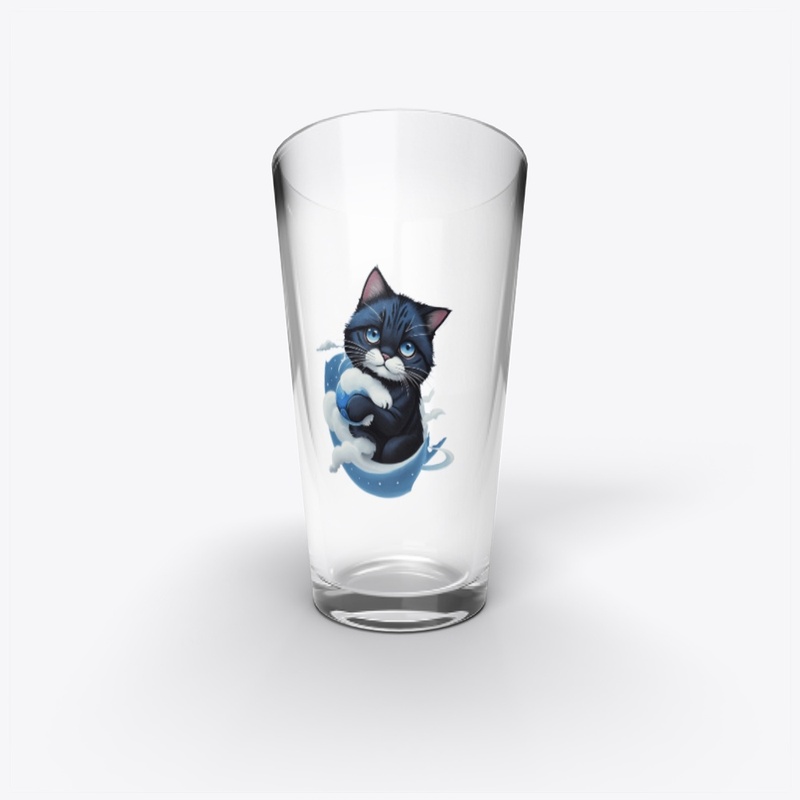 Blue cat above the clouds