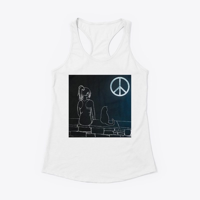 Cat Moon Girl Peace
