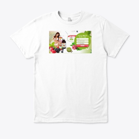 Multi Slim White T-Shirt Front