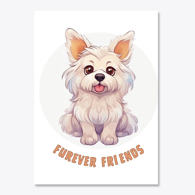 Furry Dog with Brown Eyes and Tongue Out