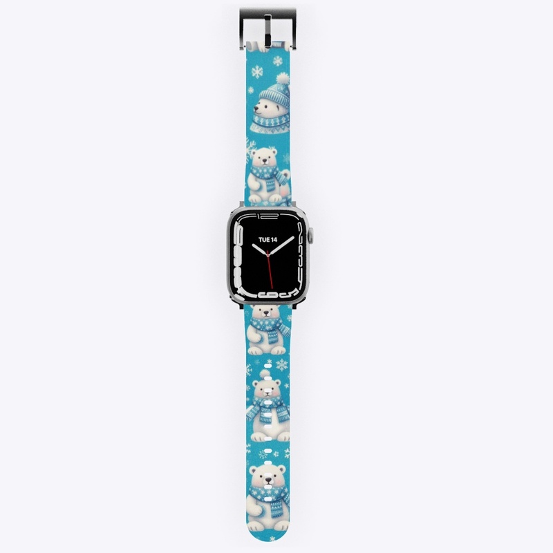 Polar bear winter Watchband 