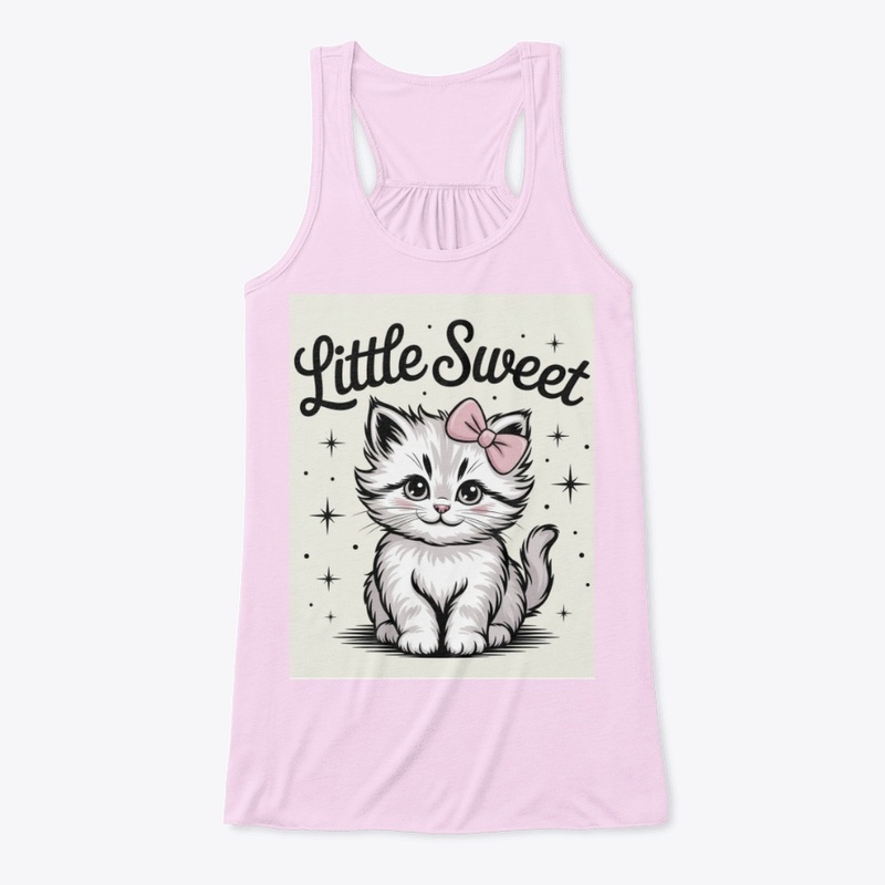 Girl's Tank Top Little Sweet Cat Design 