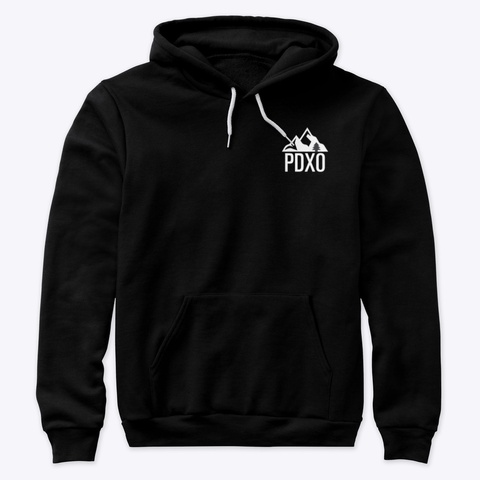 Pdxo Signature Hoodies Black T-Shirt Front