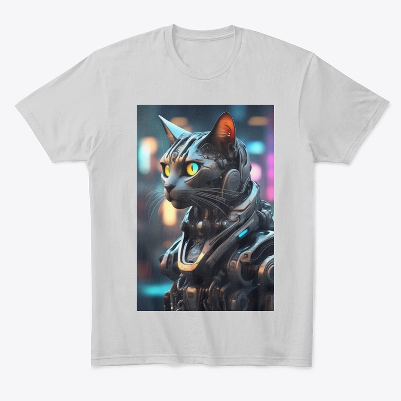 Cybernetic Cat in Neon Glow