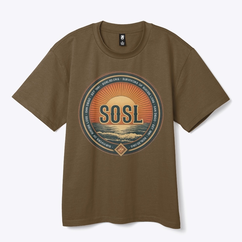 Retro sunset SOSL logo heavyweight Tee
