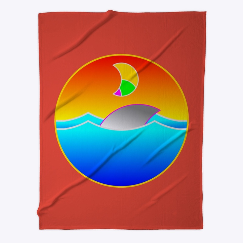 Geometry Sunset Shark Fleece Blanket