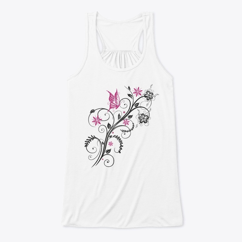 Kissing Butterfly Flowers Design
