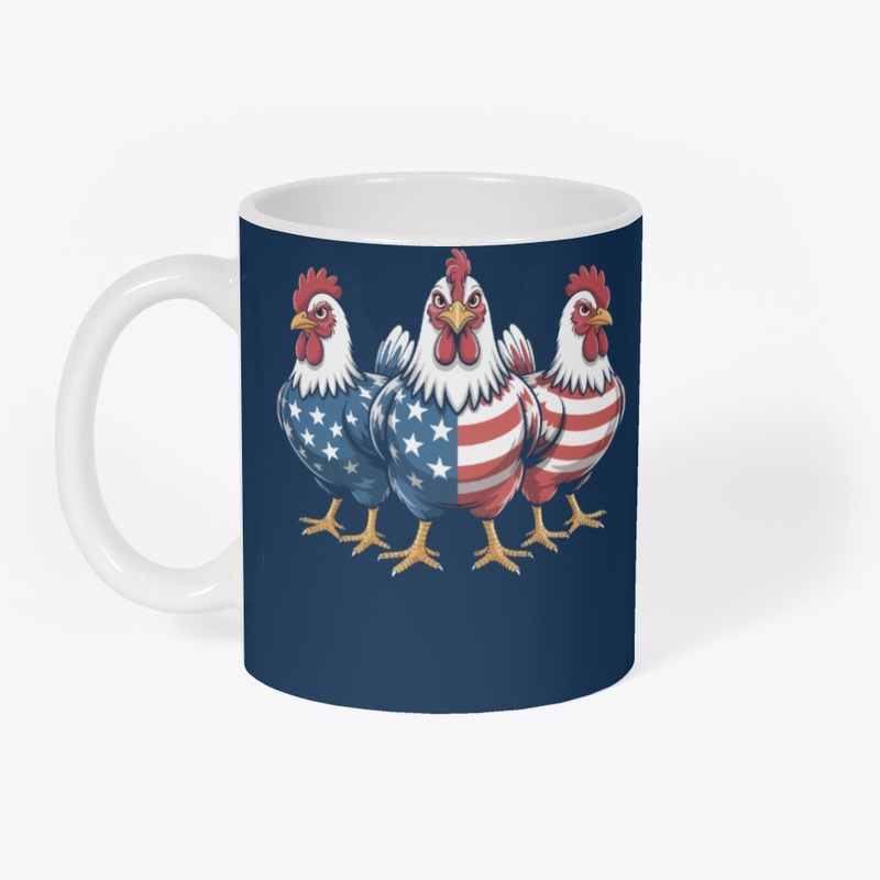 Patriotic Rooster USA 4th July Farmer 