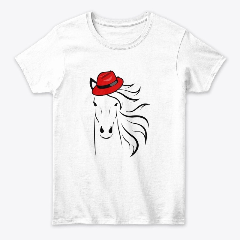 Lady Horse With Red Hat Cool T-Shirt