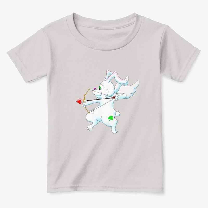 Easter Bunny Cupid with Shamrock Tattoo