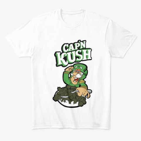 Cap'n Kush White T-Shirt Front