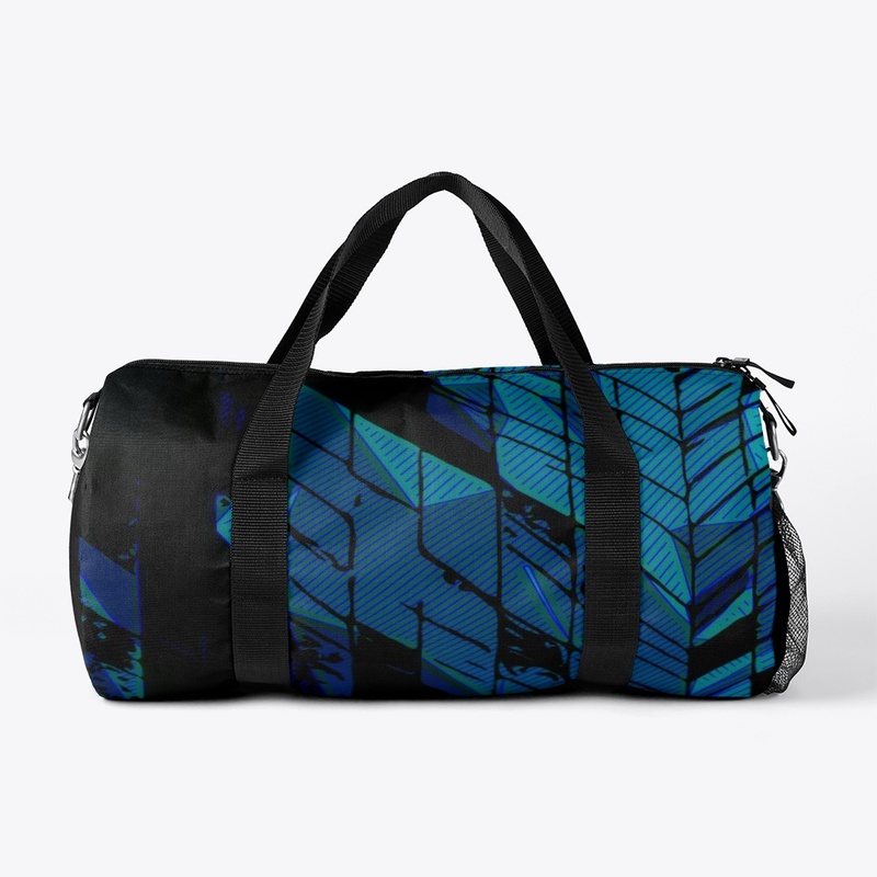 Turquoise Black Striped Pattern  