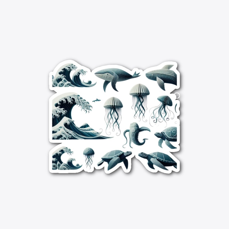 Origami sea landscape Series