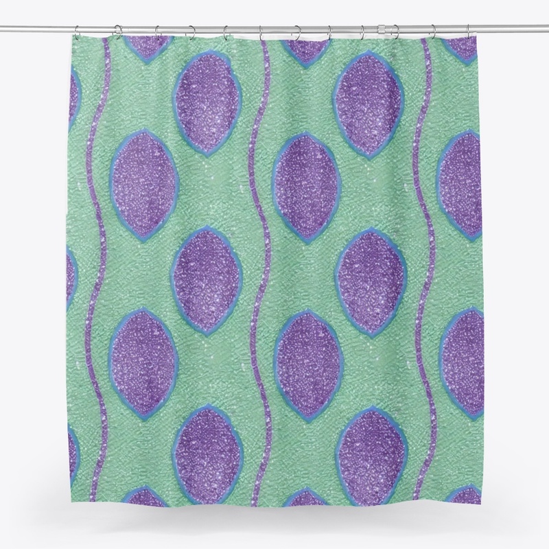 Sparkly Green and Purple Circle Design