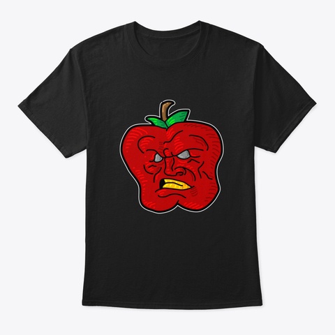 Angry Apple Black T-Shirt Front
