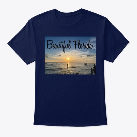 Beautiful Florida Youtube Channel Navy T-Shirt Front