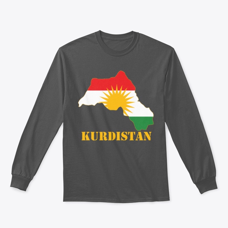 Kurdistan map with Kurdistan flag
