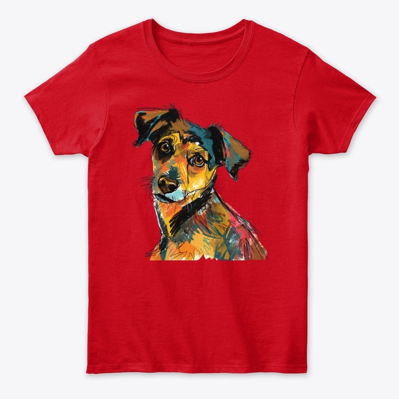 Dog Illustration in Vibrant Sketch Style