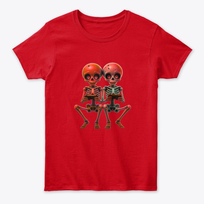 Gamer Couple Skeletons Tee