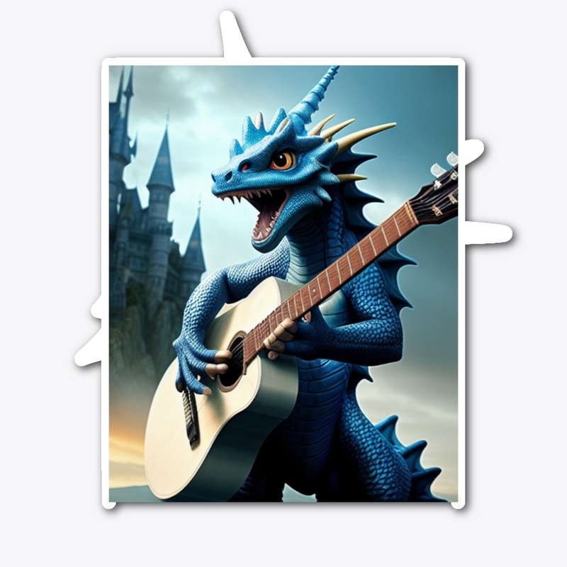 Dragon Jamming on Guitar