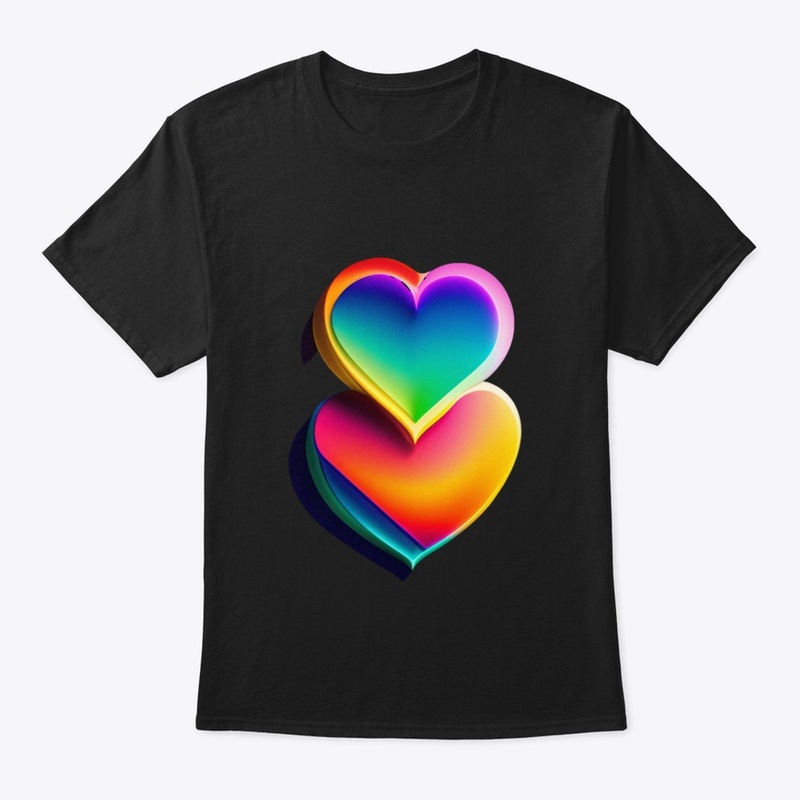 T-Shirt, Tee colourful Heart 