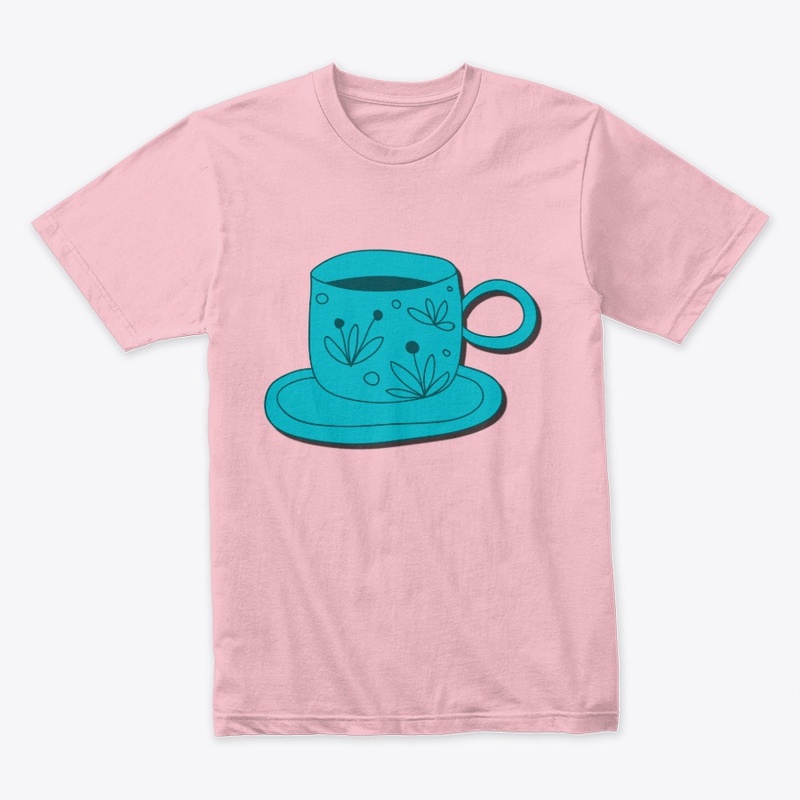 Whimsical Teal Coffee Cup