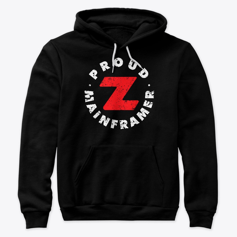 PROUD MAINFRAMER- WHITE TYPE, RED Z