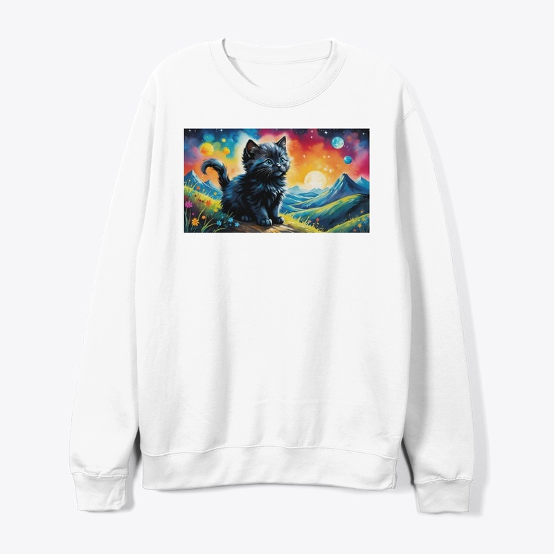 Mountains and cat