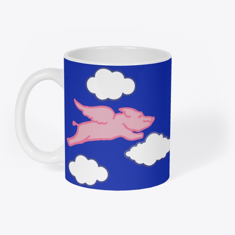 When Pigs Fly Whimsical Sky Illustration