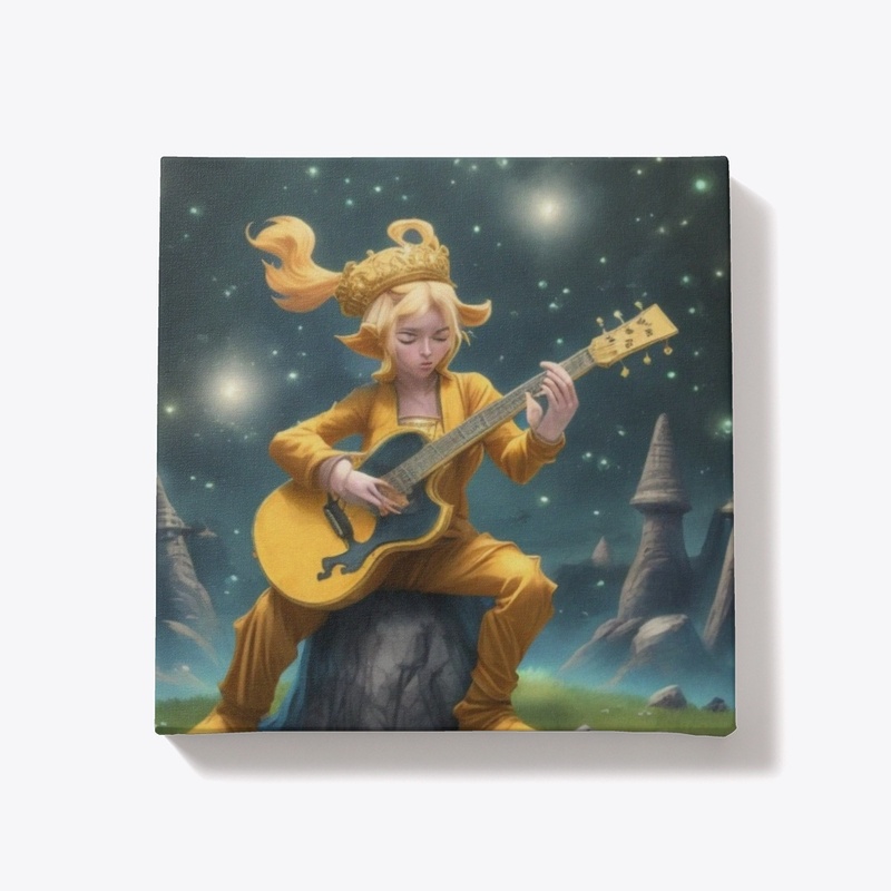 Guitar player under the stars