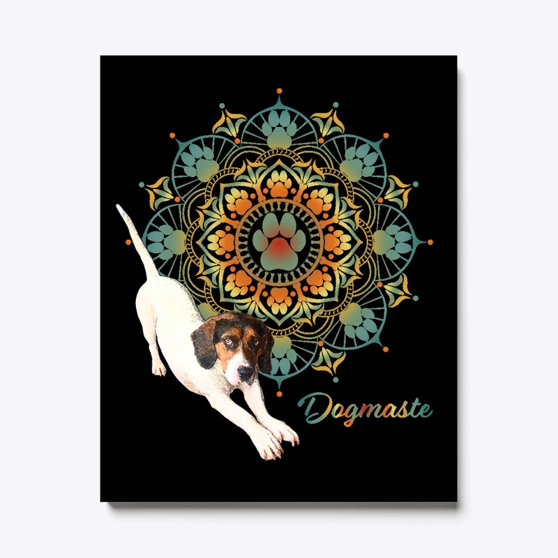 Dogmaste - Yoga dog with dog paw mandala